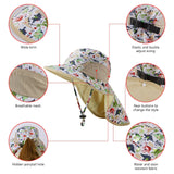 Kids' UPF 50+ Wide Brim Sun Hat with Neck Flap - Bassdash