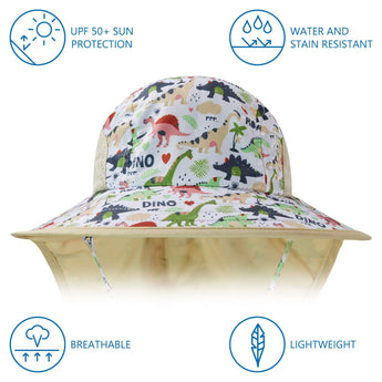 Kids' UPF 50+ Wide Brim Sun Hat with Neck Flap - Bassdash