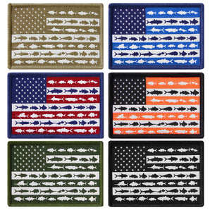 Fishes American Flag Patches