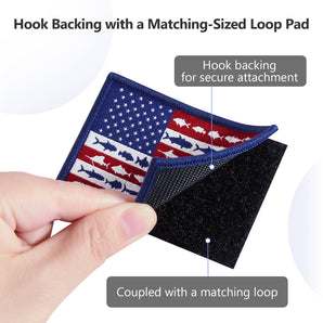 Fishes American Flag Patches