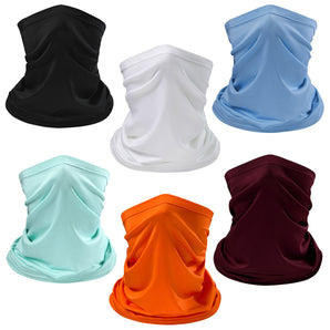 6 Pieces UPF 50+ Neck Gaiter Breathable UV Protection Face Mask