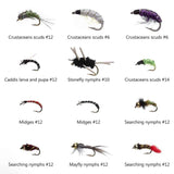 96 Pcs Fly Fishing Lure Assorted Nymphs Kit with Fly Box - Bassdash