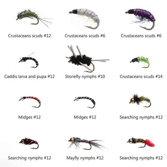 96 Pcs Fly Fishing Lure Assorted Nymphs Kit with Fly Box - Bassdash