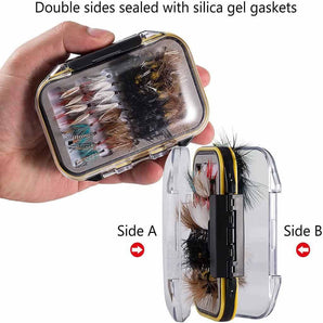 64 Pcs Fly Fishing Lure Flies Kit with Waterproof Fly Box - Bassdash