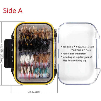 64 Pcs Fly Fishing Lure Flies Kit with Waterproof Fly Box - Bassdash