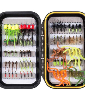 80 Pcs Assorted Flies Fly Fishing with Waterproof Fly Box - Bassdash