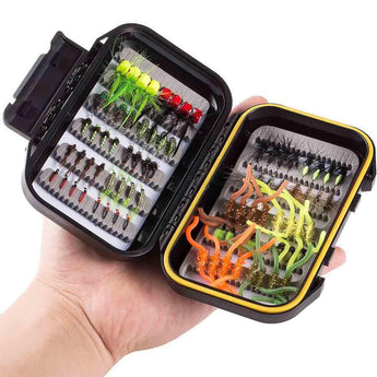 80 Pcs Assorted Flies Fly Fishing with Waterproof Fly Box - Bassdash