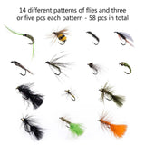 58 Pcs Fly Fishing Flies for Trout Steelhead Salmon - Bassdash