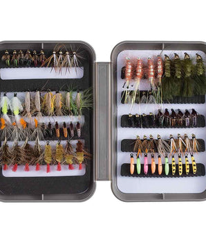 76 Pcs Fly Fishing Lure Trout Flies Kit with Fly Box - Bassdash
