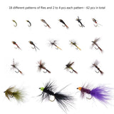 32/60/62 Pcs Fly Fishing Flies Barbed or Barbless Trout Grayling - Bassdash