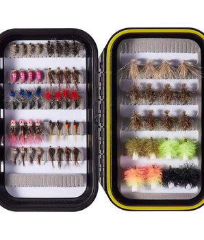 32/60/62 Pcs Fly Fishing Flies Barbed or Barbless Trout Grayling - Bassdash