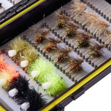 32/60/62 Pcs Fly Fishing Flies Barbed or Barbless Trout Grayling - Bassdash