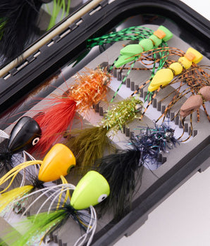 18-Piece Bass Fly Fishing Flies Assortment with Fly Box