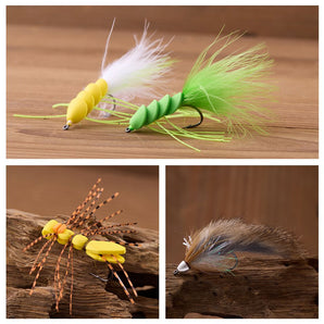 18-Piece Bass Fly Fishing Flies Assortment with Fly Box