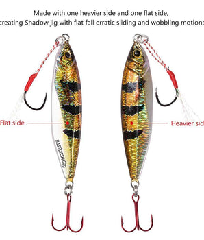 Shadow Vertical Jig Lures 40/60 Grams for Saltwater Freshwater Fishing - Bassdash