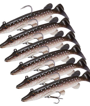 True Pike Soft Swimbait Fishing Lure, Built-In Lead Weight Pack, Pack of 6 - Bassdash
