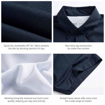 Men's UPF 50+ Short Sleeve Button Down - Bassdash