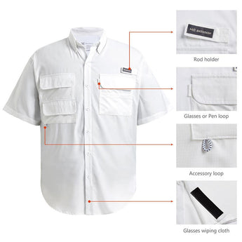 Men's UPF 50+ Short Sleeve Button Down - Bassdash