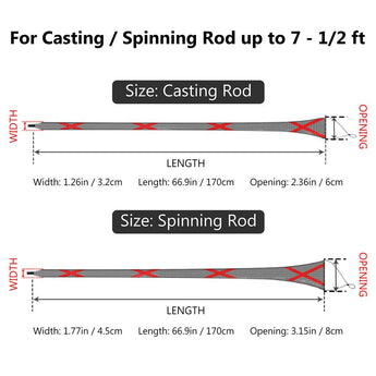 Fishing Rod Sleeves Protective Rod Socks Up to 7-1/2ft - Bassdash