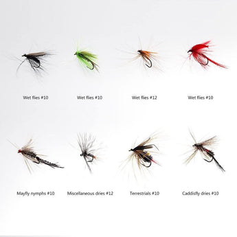 64 Pcs Fly Fishing Assorted Flies Kit with Magnetic Fly Box - Bassdash
