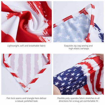 UPF 50+ UV Protection Earloop Neck Gaiter Windproof Bandanas - Bassdash