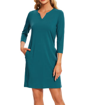 Lightbare Women's UPF 3/4 Sleeve Sun protection Dress LB04W - Bassdash