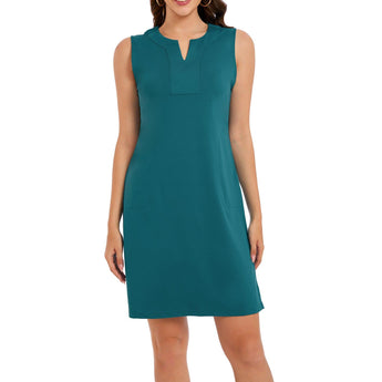 Women's UPF 50+ Notch Neck Tank Dress LB15W - Bassdash