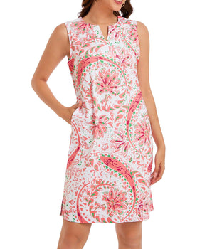 Women's UPF 50+ Notch Neck Tank Dress LB15W - Bassdash