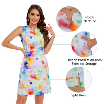 Women's UPF 50+ Notch Neck Tank Dress LB15W - Bassdash