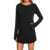 Women's Crew Neck Fleece Dress LB20W - Bassdash