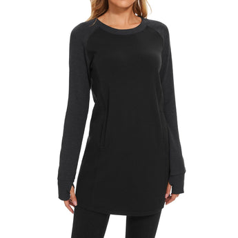 Women's Crew Neck Fleece Dress LB20W - Bassdash