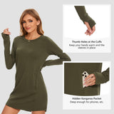 Women's Crew Neck Fleece Dress LB20W - Bassdash