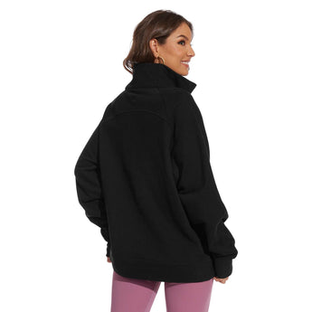 Women’s Oversized Half Zip Fleece Sweatshirts LB21W - Bassdash