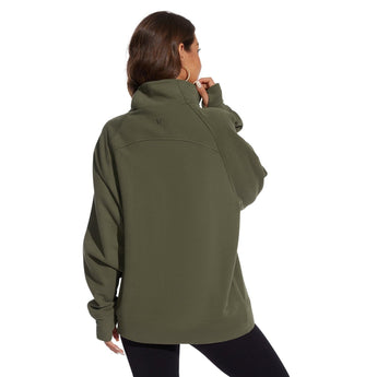 Women’s Oversized Half Zip Fleece Sweatshirts LB21W - Bassdash