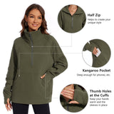 Women’s Oversized Half Zip Fleece Sweatshirts LB21W - Bassdash