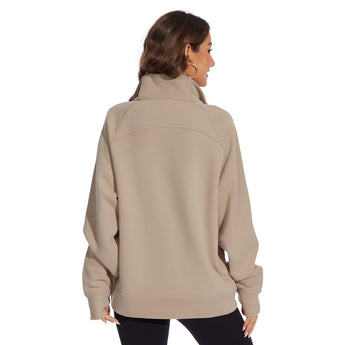 Women’s Oversized Half Zip Fleece Sweatshirts LB21W - Bassdash