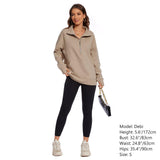 Women’s Oversized Half Zip Fleece Sweatshirts LB21W - Bassdash