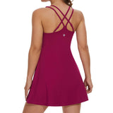 Women's UPF 50+ Tennis Dress with shorts LB06W - Bassdash