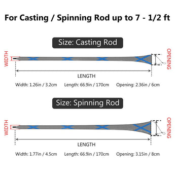 Fishing Rod Sleeves Protective Rod Socks Up to 7-1/2ft - Bassdash