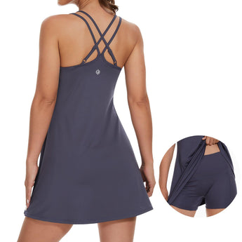 Women's UPF 50+ Tennis Dress with shorts LB06W - Bassdash