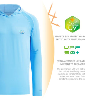 UVSAI Men UPF 50+ Permanent UV Sun Protection Vented Hoodie Shirt