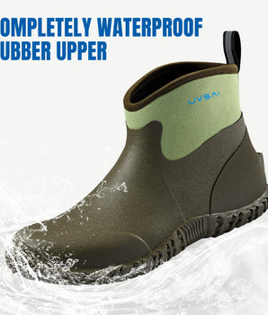 UVSAI Men’s Waterproof 5.3-inch Ankle High Garden Shoes Rain Boots