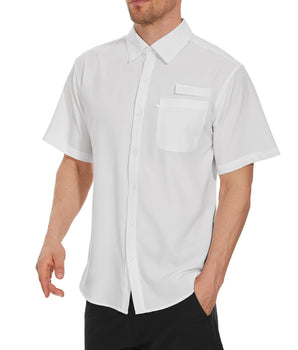 Men's UPF 50+ Short Sleeve Button Down Shirt FS28M - Bassdash