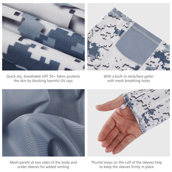 Men's UPF 50+ Long Sleeve Hunting Hoodie with Mask FS06M - Bassdash