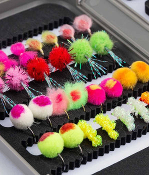 57 Pcs Fly Fishing Trout Fly Lure Kit with Box - Bassdash