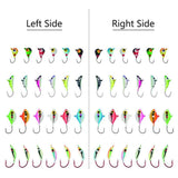 Ice Fishing Lure Kit Glowing Paint Jigs - 24 pcs assorted crappie/panfish/perch jigs - Bassdash