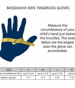 Kids' Gloves with Padded Grippy Palm UV Protection for Bicycle Fishing - Bassdash