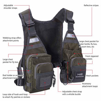 FV08 Ultra Lightweight Fishing Vest for Men Women - Bassdash