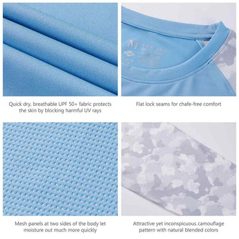 Men's UPF 50+ Camo Long Sleeve Fishing Shirt FS08M - Bassdash