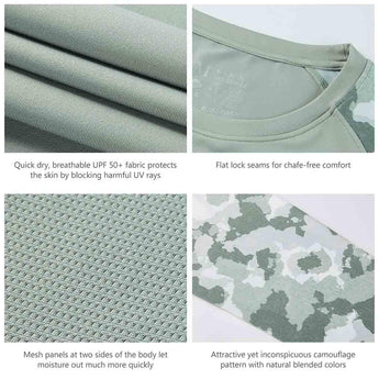 Men's UPF 50+ Camo Long Sleeve Fishing Shirt FS08M - Bassdash